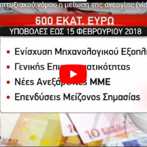 Στόχος του αναπτυξιακού νόμου η μείωση της ανεργίας&nbsp;(video)